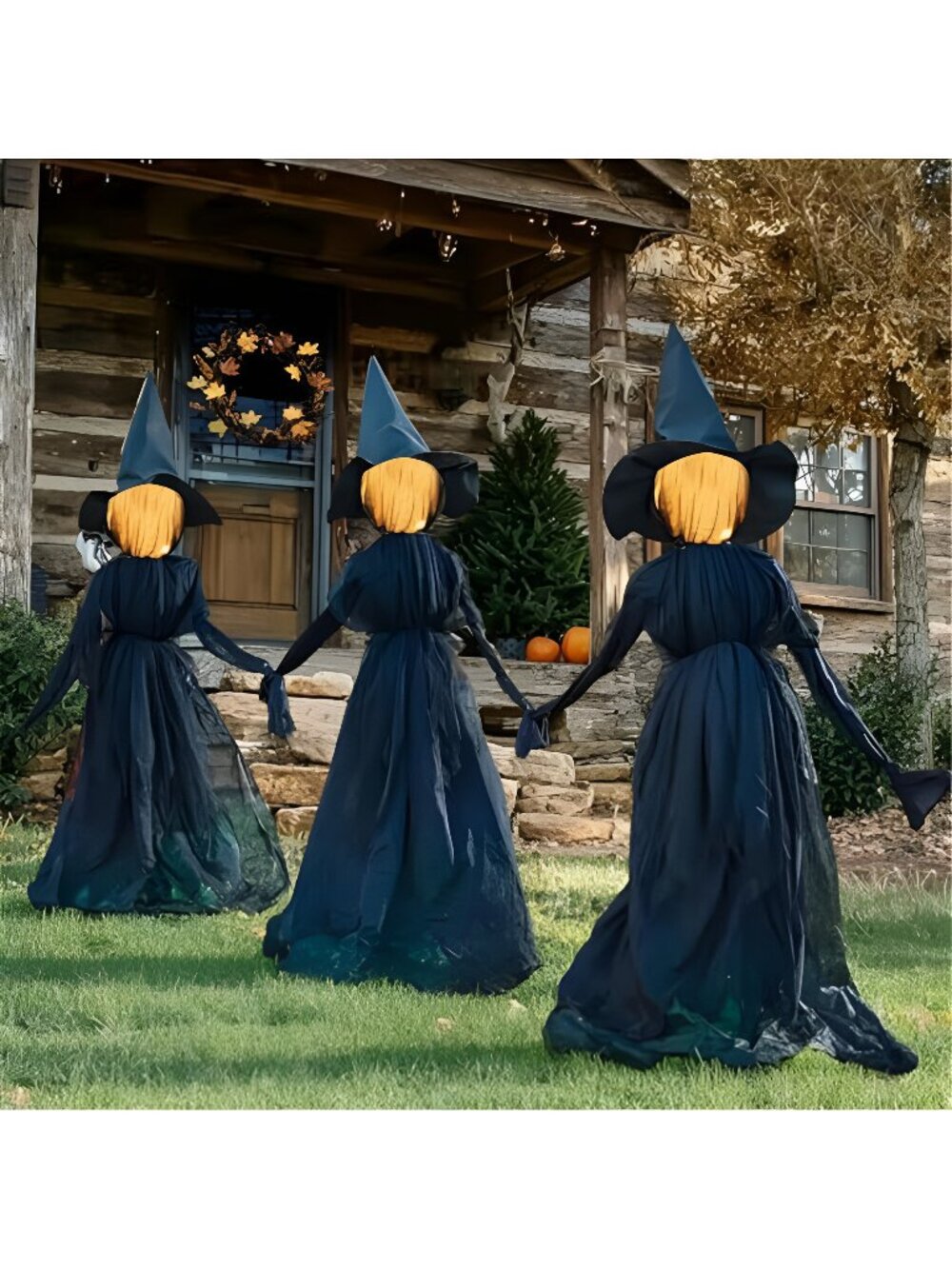 Halloween Witch Decorations Outdoor, 5 FT Set of 3 Light Up Witches Stakes